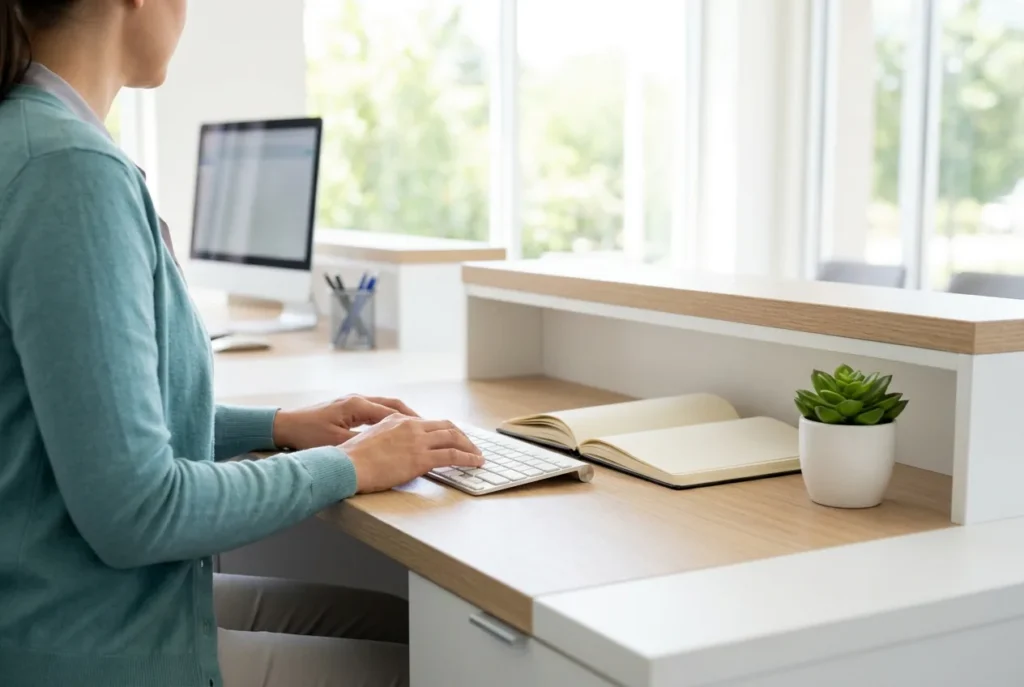 Front desk booking a same-day dental appointment in Alpharetta